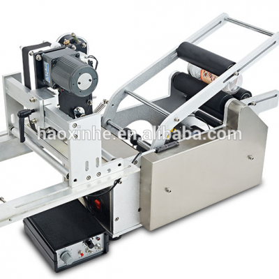 semi automatic e liquid round bottle glass bottle labeling machine with date coding